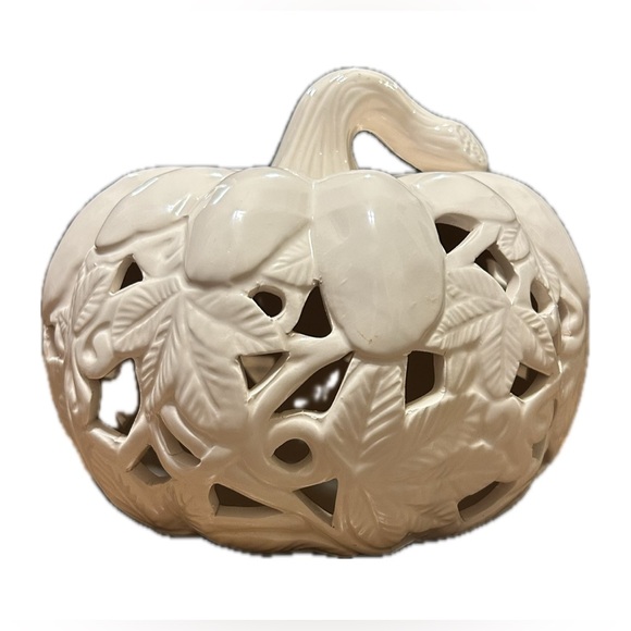 VTG Ceramic White Glazed Pumpkin. - Picture 3 of 8